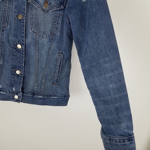 J Brand Jeans Darci Distressed Denim Jacket Sinful S/M - Picture 6 of 13